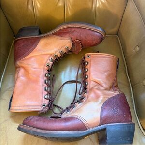 Vintage Ariat Two-Tone Lace-Up Cowboy
Boots - 10.5D